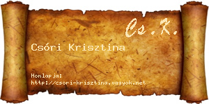 Csóri Krisztina névjegykártya